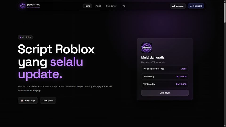 Tangkapan layar Pandu Hub 1